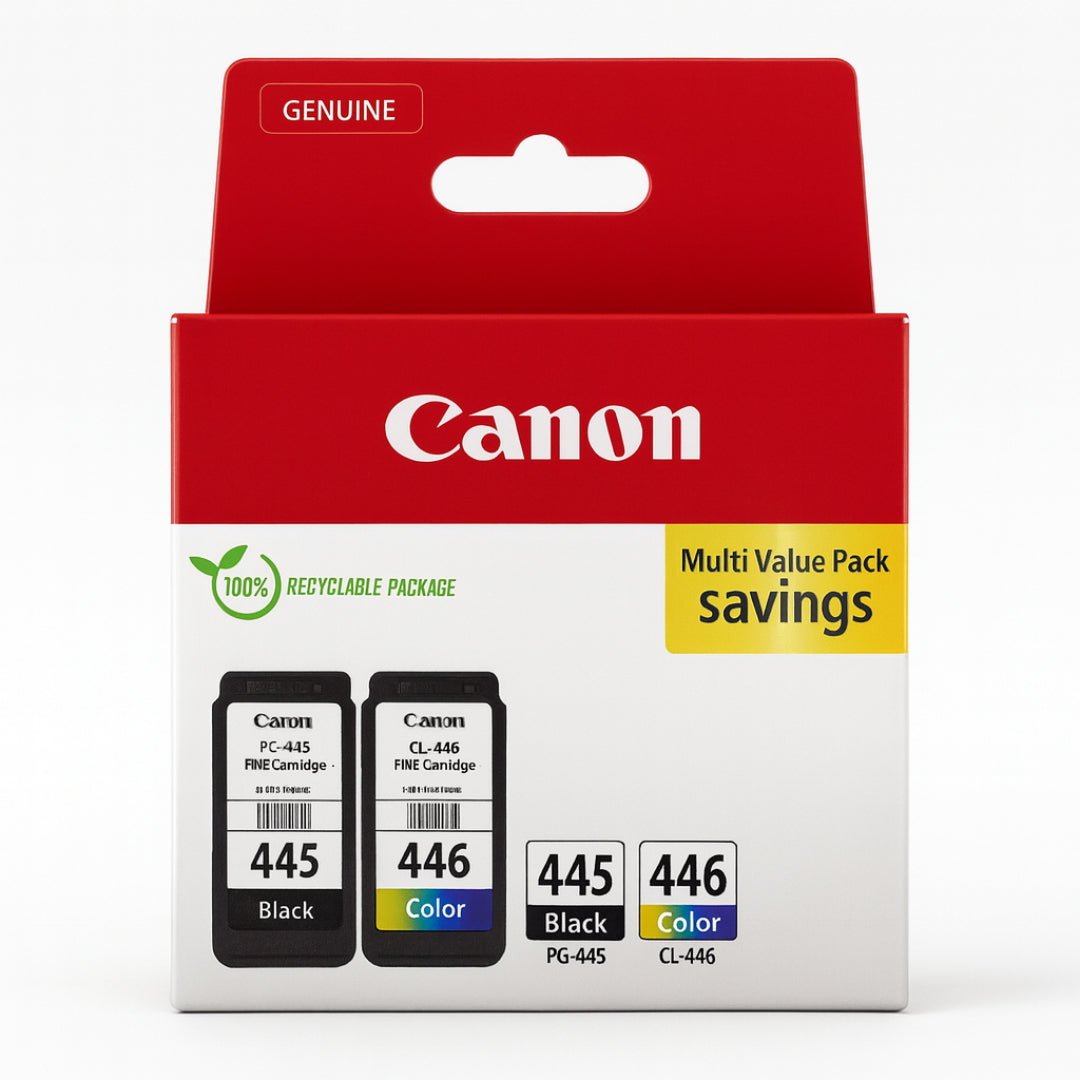 خرطوشة حبر كانون PG-445/CL-446 متعددة الألوان (أسود + ثلاثي الألوان)