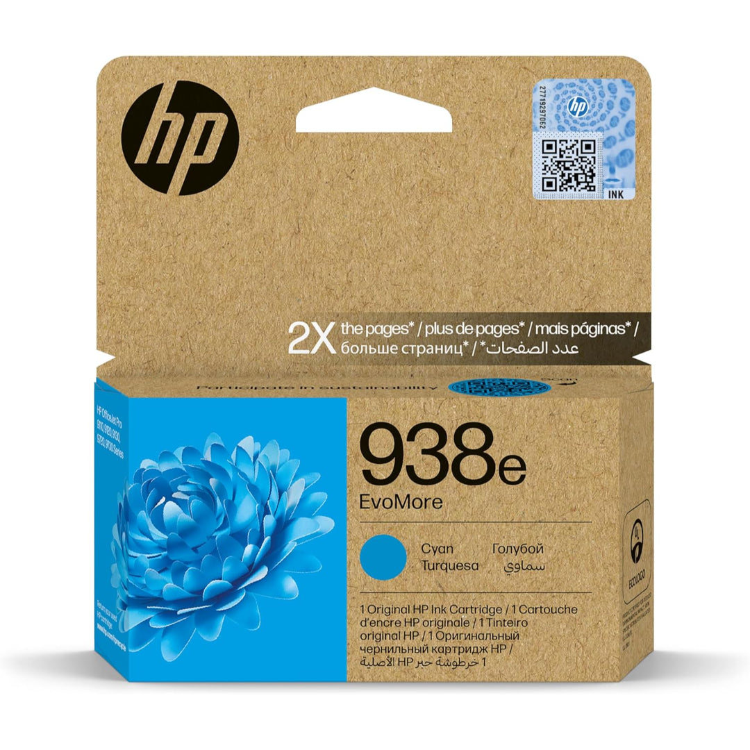 خرطوشة حبر HP 938e EvoMore Cyan الأصلية
